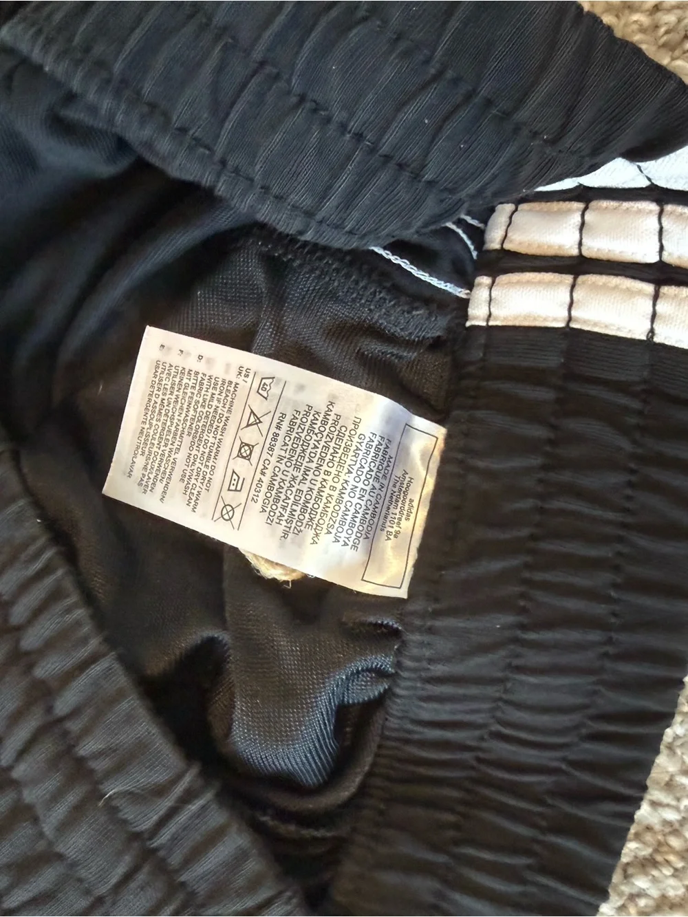 adidas Black Athletic Shorts with White 3-Stripes